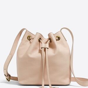 NEW J.Crew Factory Leather Bucket Bag with Tassels